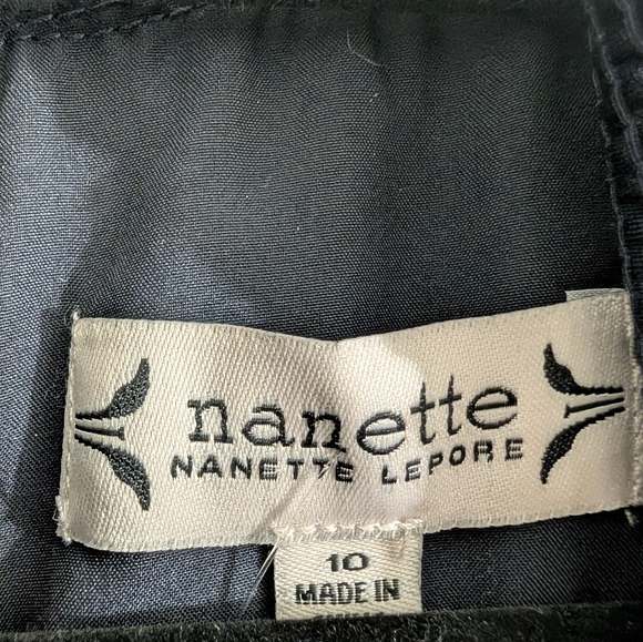 Nanette Lepore Pleated Smocked Mock Neck Midi Dress Navy Blue NWT 10 Elegant - Picture 10 of 11